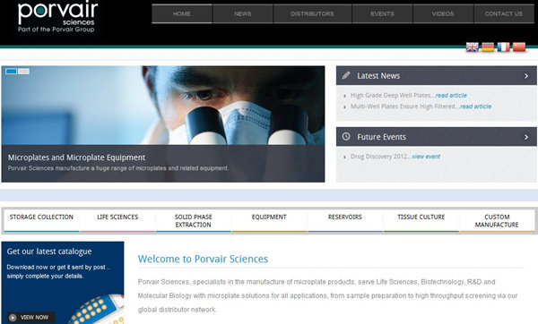 Porvair Sciences, specialist manufacturer of high quality microplates, microplate equipment and tissue culture plastics, has launched a new website to provide visitors with in-depth information relating to its comprehensive range of products and custom design service.