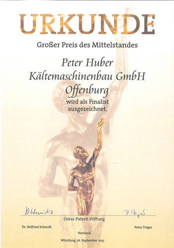 For more than 2 decades, the Oskar Patzelt Foundation awards the "Grand Prix of SME" to small and medium-sized companies as acknowledgment of their outstanding performance. In the ranking of isw Halle/S. in 2011, the competition was identified as most important German economic award that every year receives a great response Germany-wide. Petra Tröger, Executive Board of the Oskar Patzelt Foundation, highlights: "The competition is particularly about the economic results overall, as well as about sustainability and future orientation, not only for the company, but for the society as well". 