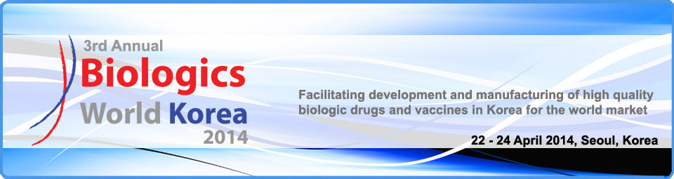 For the third consecutive year, IMAPAC will bring together players from the Korean and international biologics and biosimilars industry at the region’s MOST TARGETED biologics and biosimilars platform - 3rd Annual Biologics World Korea 2014 - taking place from 22-24 April 2014 in Seoul, Korea.
