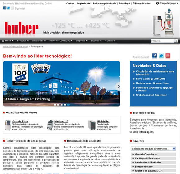 Huber now has a Portuguese Website