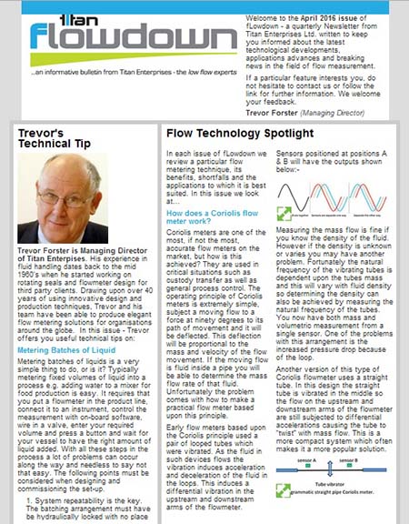 Titan:Informative Flow Measurement Bulletin